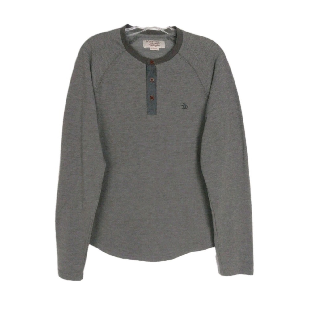 Original Penguin Heritage‎ Mens Shirt Size M Henley Long Sleeve